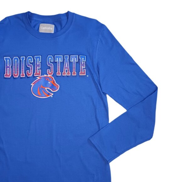 Boise State Broncos Mens T Shirt Size S Blue Long Sleeve NCAA Tee - Picture 2 of 5